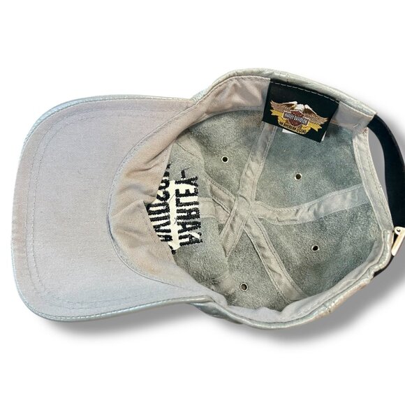 Harley Davidson Silver Leather Baseball Hat Embroidered Ladies - Picture 4 of 8